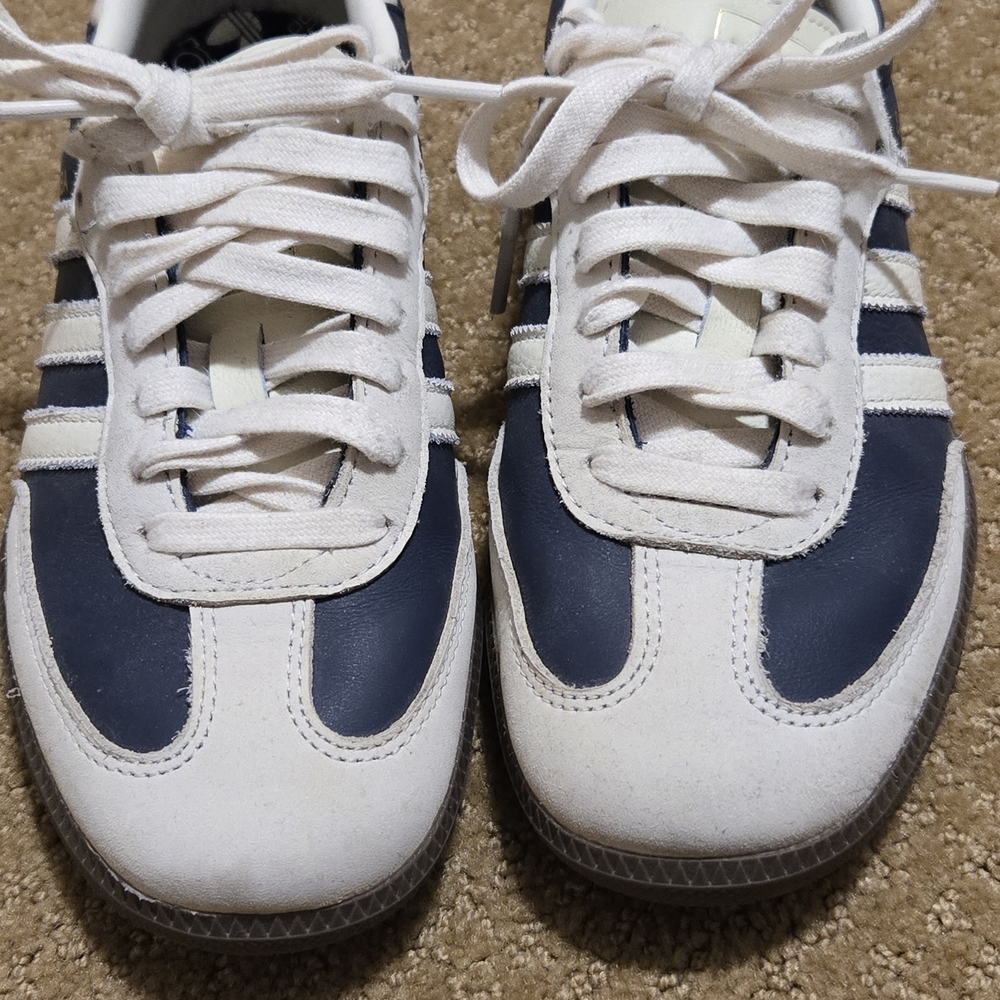 Adidas White and Blue Sneakers
